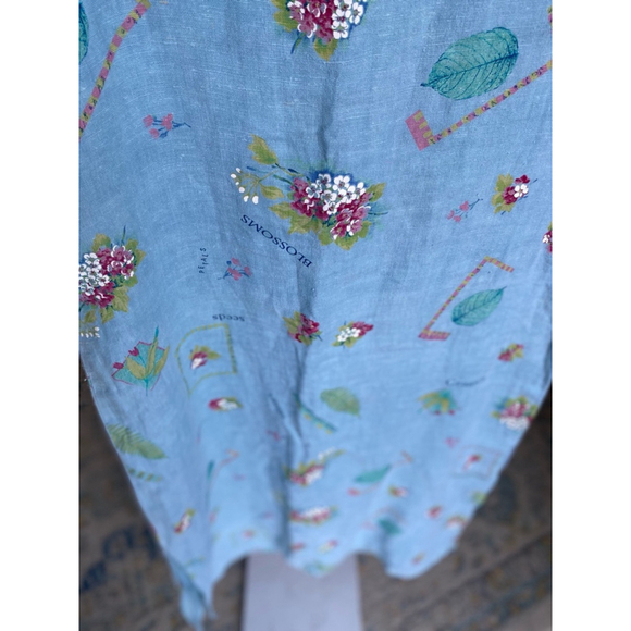 Vintage Stamp Floral Maxi Dress Garden Summer Spring 100 Cotton Boho Lightweight - Picture 4 of 8